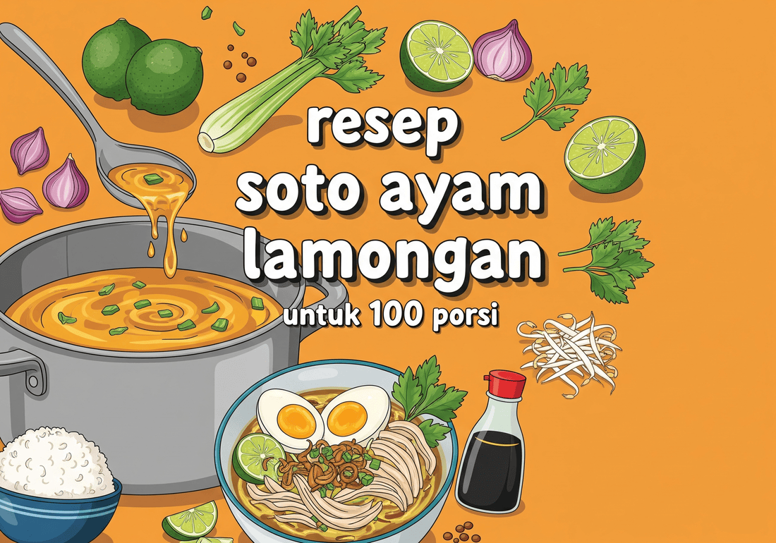 Resep Soto Ayam Lamongan untuk 100 Porsi