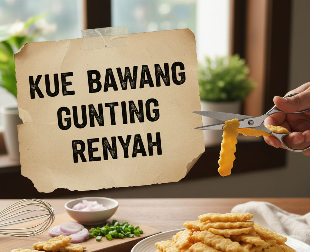 Resep Kue Bawang Gunting Renyah 1 Kg Tepung